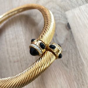 Vintage gold click clack necklace chunky